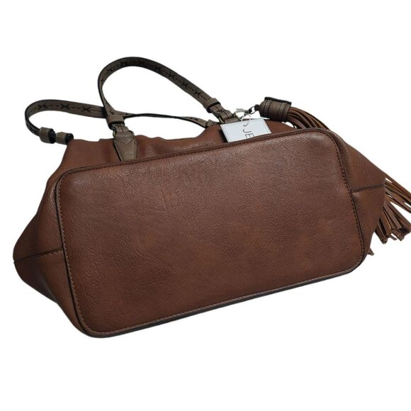 Jen & Co Vegan Leather Handbag Purse Shoulder Bag in a Bag Set Brown Soft - Picture 10 of 12